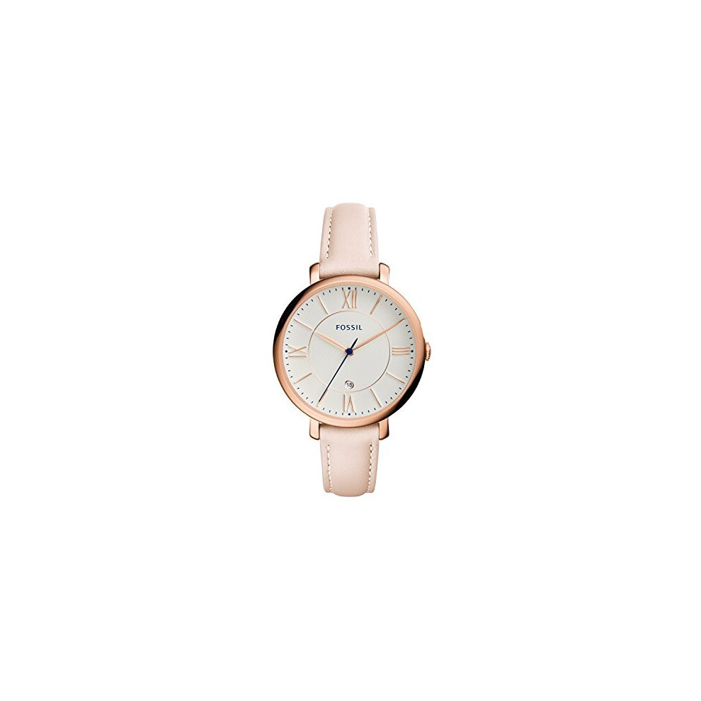 Watch for Women Jacqueline, Quartz Movement, 36 mm Rose Gold Stainless Steel Case with a Leather Strap, ES3988