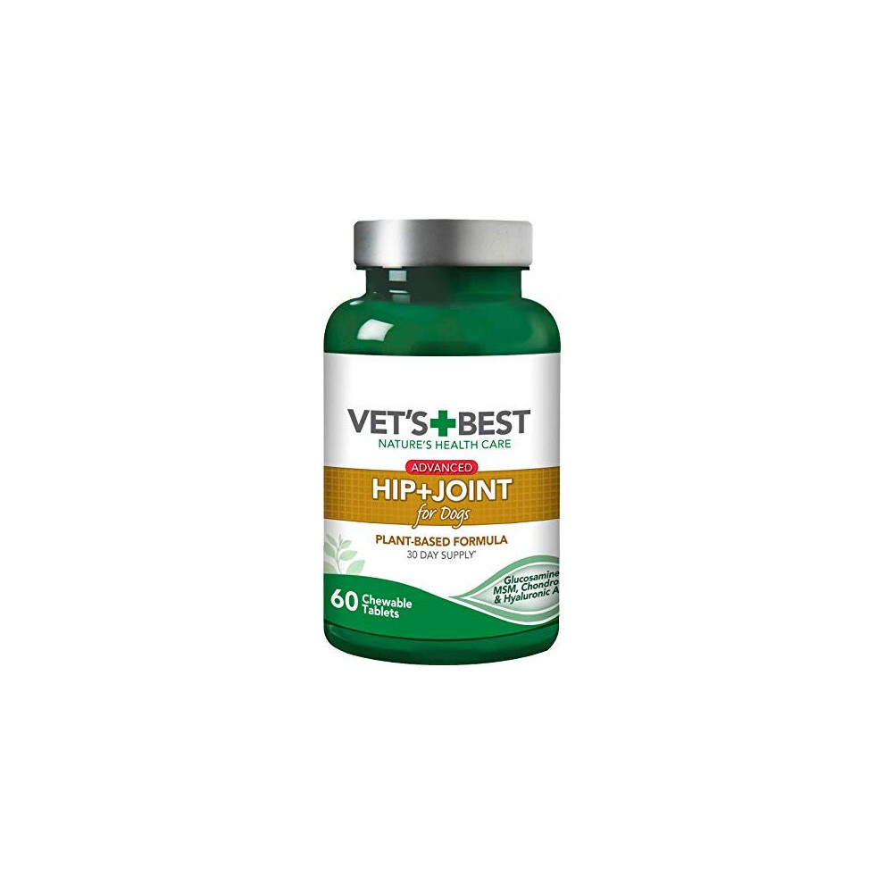 Vet's Best Advanced Hip & Joint Dog Supplements | Formulated with Glucosamine and Chondroitin to Support Dog Joint and Cartilage Health | 60 Chewable