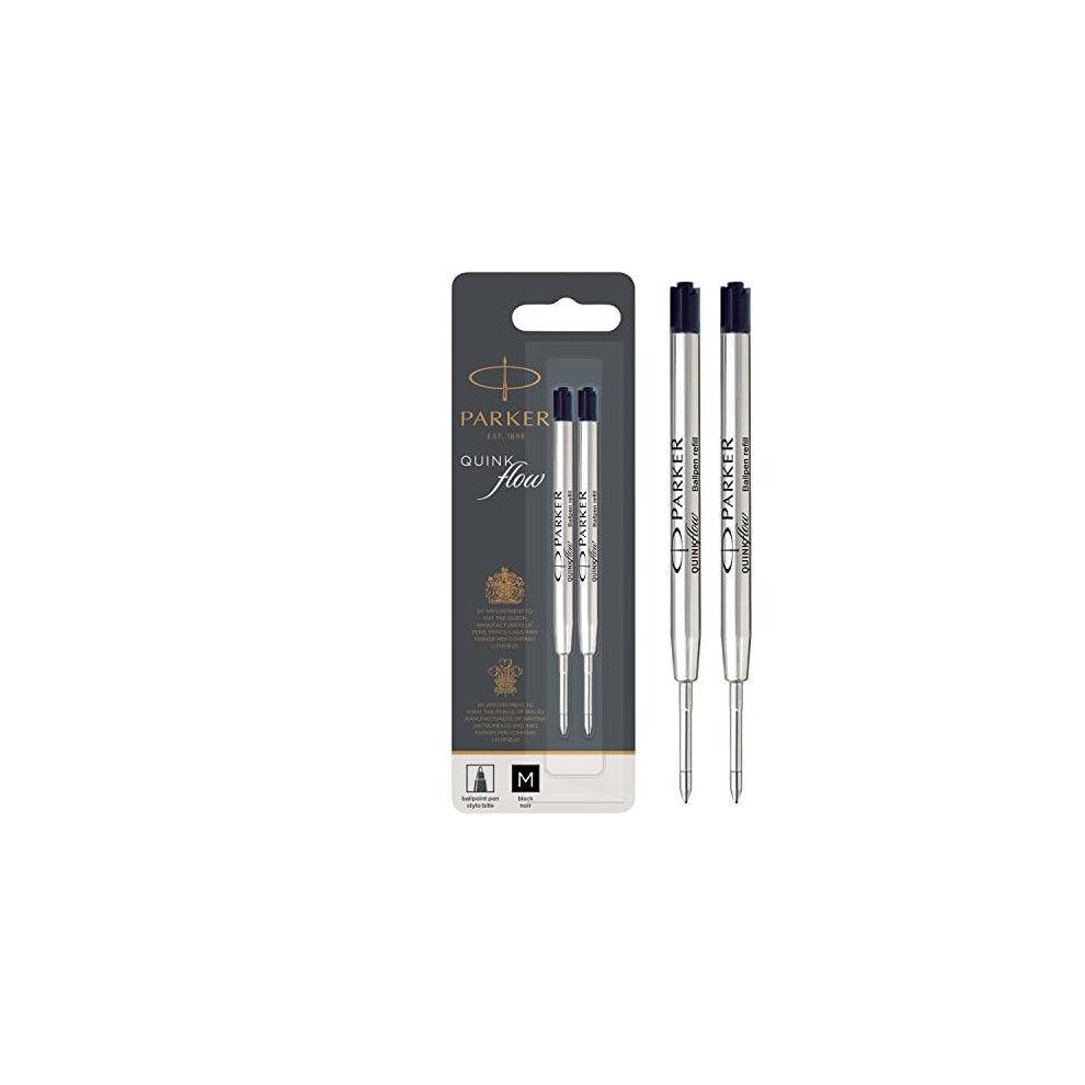 Ballpoint Pen Refills | Medium Point | Black QUINKflow Ink | 2 Count