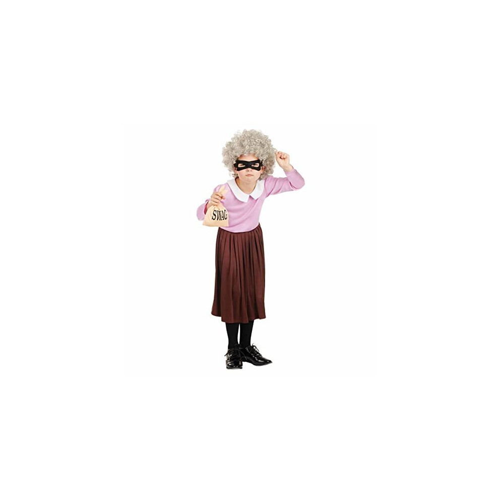 Kids Burglar Granny Costume Book Week Fancy Dress Childrens World Book Day Costume Kids Girls Boys Large