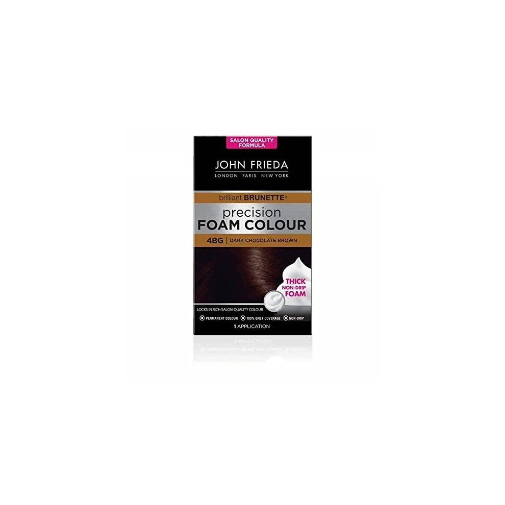 Precision Foam Colour 4BG, Salon-Finish Dark Chocolate Brown Hair Dye, Dark Brown Permanent Hair Colour, 100% Grey Coverage