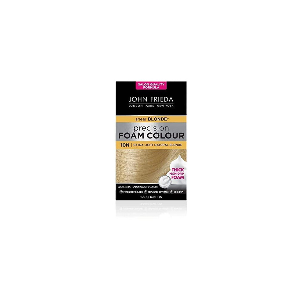 Sheer Blonde Precision Foam Colour 10N Extra Light Blonde Hair Dye for Blonde Hair, Non-Drip Permanent Hair Colour, 100% Grey Coverage