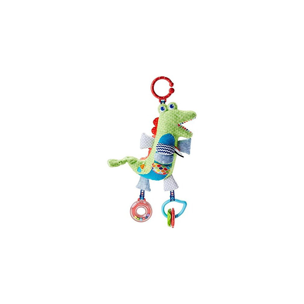 Activity Alligator, New-born Sensory Soft Toy with Rattle, Colours, Textures and Sounds, Suitable from Birth