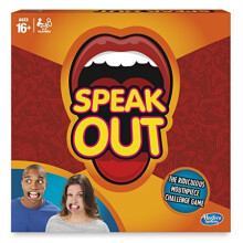 Hasbro Speak Out Game C2018 - Hilarious Mouthpiece Party Game for 4-5 Players, 200 Double-Sided Cards