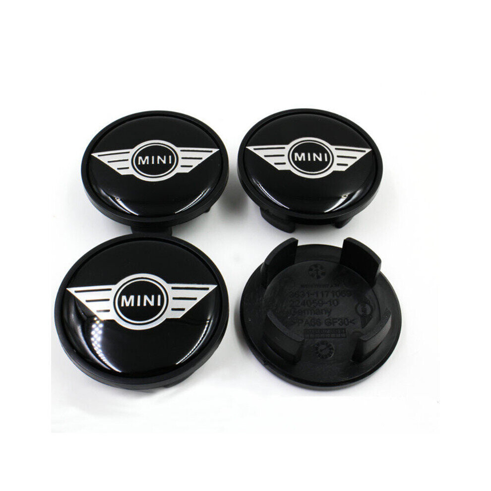 4Pcs 54Mm Mini Cooper Emblem Badge Wheel Center Cap Black 4754135866081