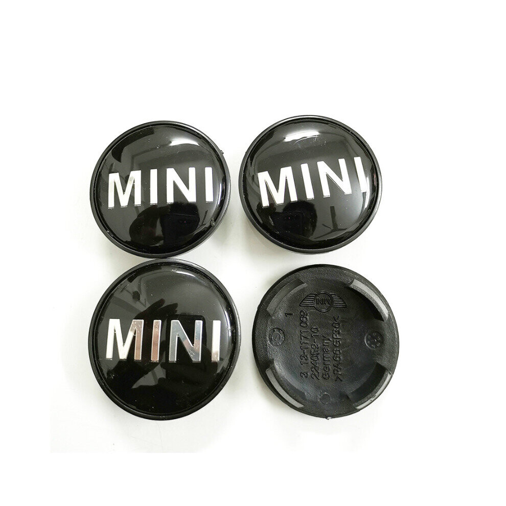 4pcs 54mm Mini Cooper Emblem Badge Wheel Center Cap MINI Black