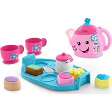 Laugh & Learn Toddler Learning Toy Sweet Manners Tea Set with Smart Stages for Pretend Play Ages 18+ Months, DYM76