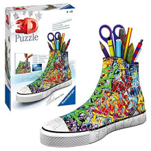 Graffiti Shoe 3D Jigsaw Puzzle for Kids Age 8 Years Up - 108 Pieces Pencil Pot - No Glue Required