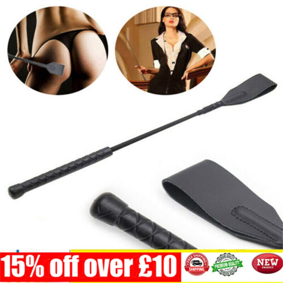 Faux Leather Bondage Whip Flogger Horse Riding Crop Slapper Spanking Cosplay