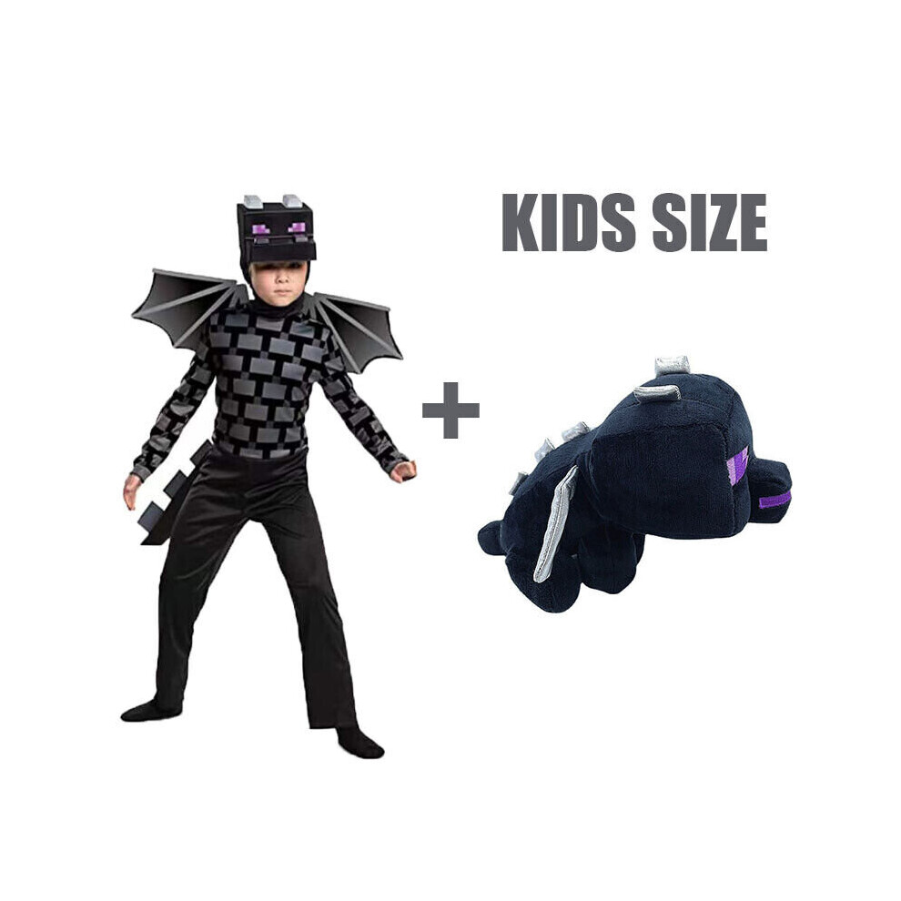 (  150/9-10Years) Kids Cosplay Minecraft Character Ender Dragon as Party Costumes and Dolls