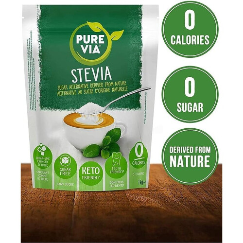 Pure Via Stevia Leaf Sweet Granules 1kg Natural Sweetener Sugar