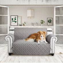 (2 Seater Sofa Cover) Grey Sofa Furniture Cover Pet Kids Couch Protector