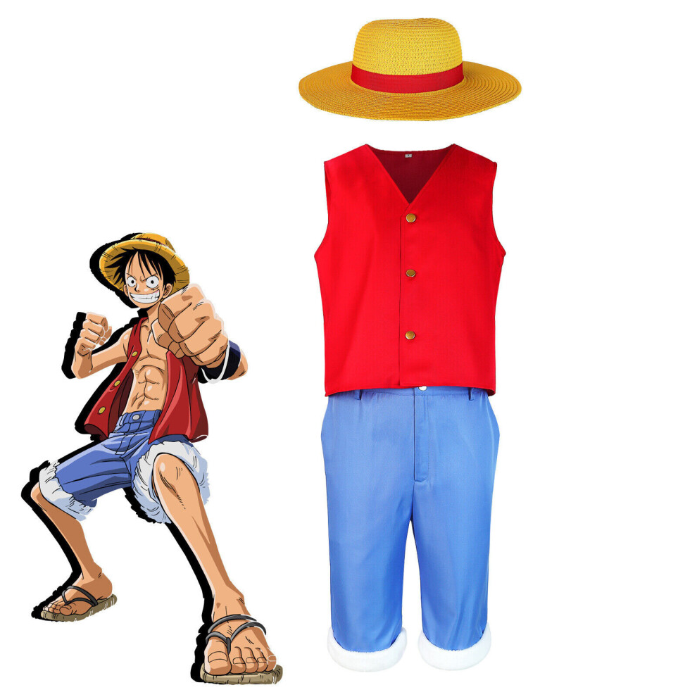 Mdsrjone (S) One Piece Monkeydluffy Cosplay Completed Costume With Hat Party Dress Up Not,Specified