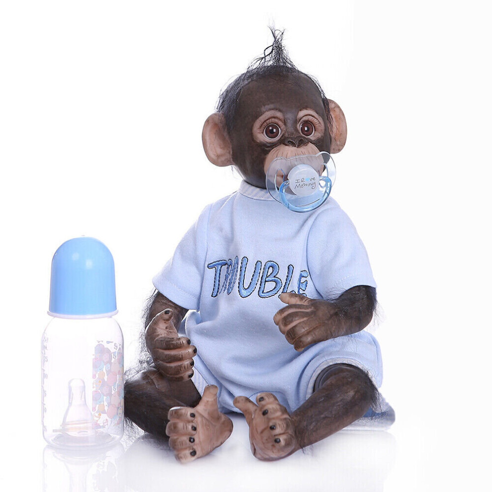 Dinamr Realistic Reborn 16"40Cm Baby Monkey Boy Dolls Soft Silicone Vinyl Toys Kid For