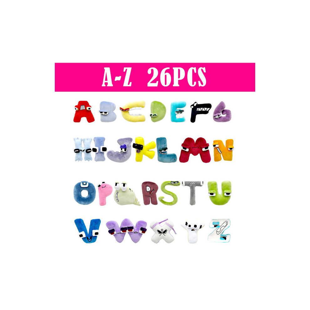 (A--Z 26PCS) 26pcs Alphabet Lore Plush English Letter Stuffed Animal Plushie Doll Toys