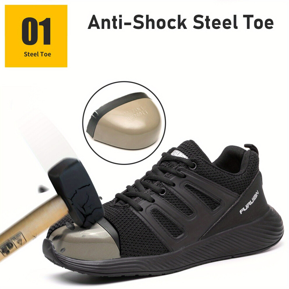 Steel Toe Safety Shoes Puncture Proof Work Shoes Industrial And Construction Site 885664961023