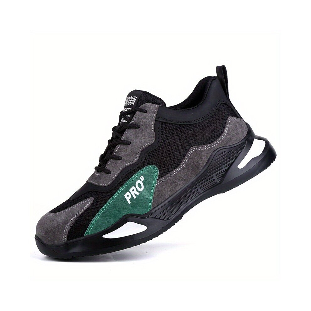 Mens Work Safety Shoes Puncture Proof Anti Skid Steel Toe Outdoor Work Shoes Rubber Sole Breathable Industrial Construction Sneakers 885664904365