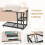 Costway Adjustable C-Shaped Bedside Table with Tiltable Top, 64-95cm Height, 2-Tier Storage, 360 Wheels 7
