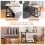 Costway Adjustable C-Shaped Bedside Table with Tiltable Top, 64-95cm Height, 2-Tier Storage, 360 Wheels 9
