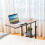 Costway Adjustable C-Shaped Bedside Table with Tiltable Top, 64-95cm Height, 2-Tier Storage, 360 Wheels 5