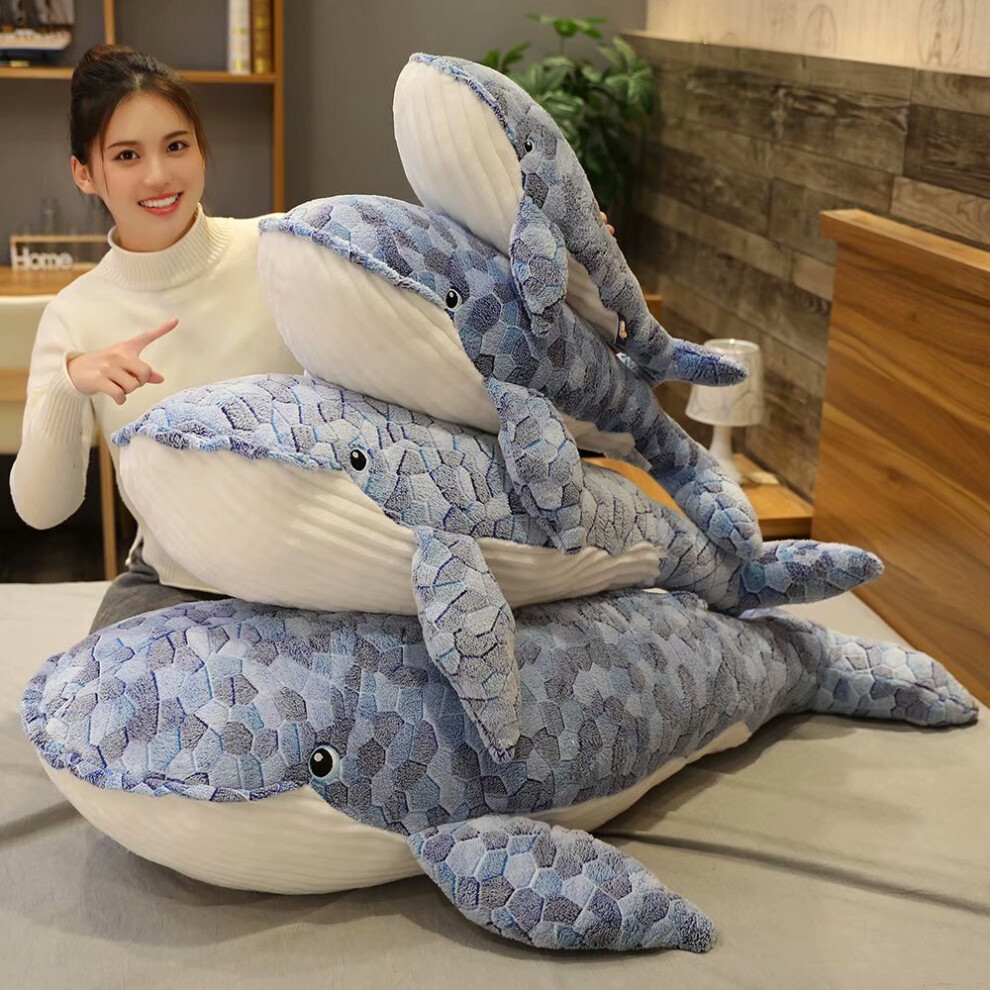 (110cm) 50-110cm Giant size Whale Plush Toy Blue Sea Animals Stuffed Toy Huggable