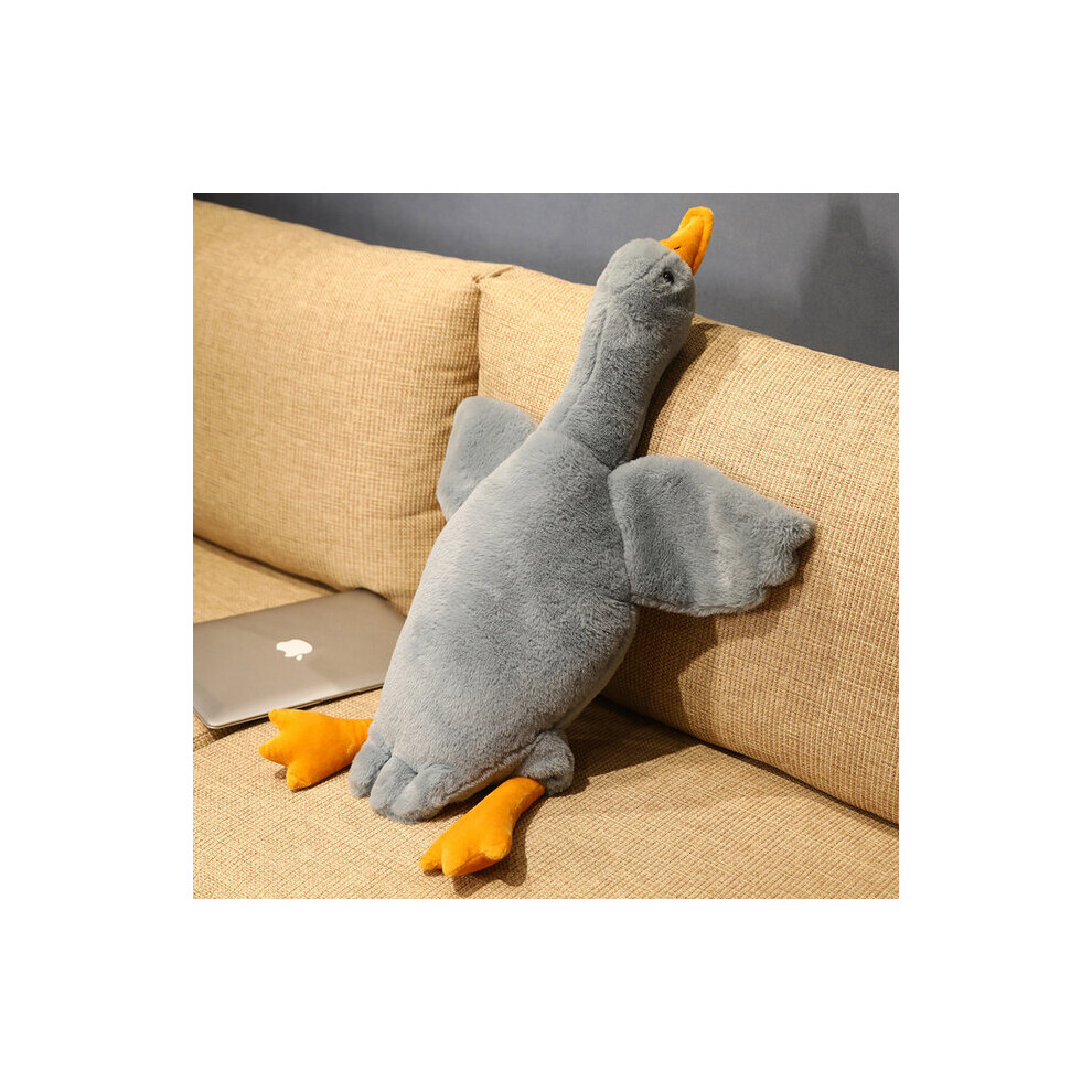 (Grey, 90cm) 50-190cm Big White Goose Plush Toy Giant Duck Doll Soft Stuffed Animal