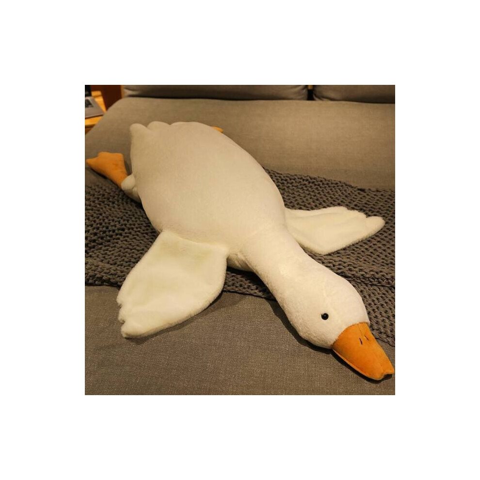 (white, 130cm) Giant Simulation Big Wings Duck Plush Long Pillow Toy Soft Stuffed Big