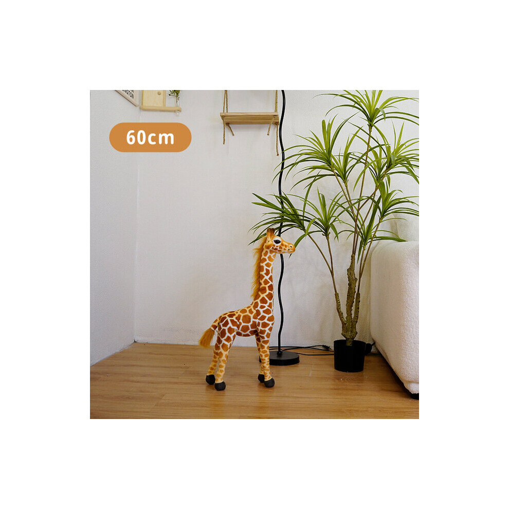 (60cm) 50/140CM Giant Simulation Giraffe Plush Toys Lifelike Wild Animal Giraffe