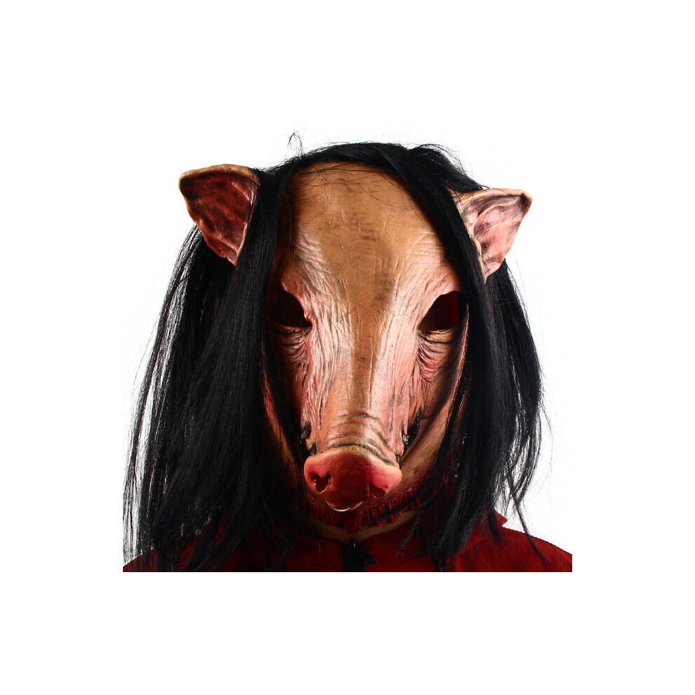 (pig) Halloween Scary Saw Pig Head Mask Cosplay Party Horrible Animal Masks