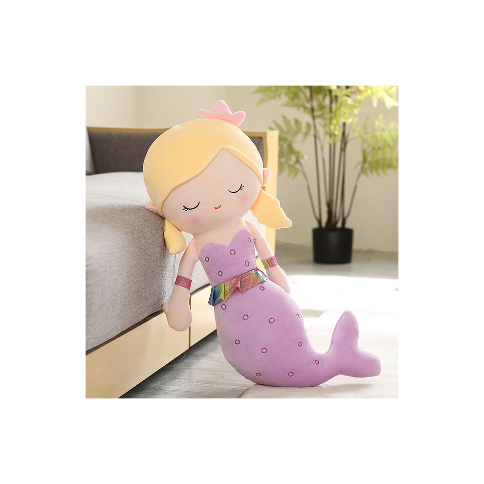 (Purple, 115cm) Large Mermaid High Quality Filled Cotton Stuffed Plush Toy for Girls Princess