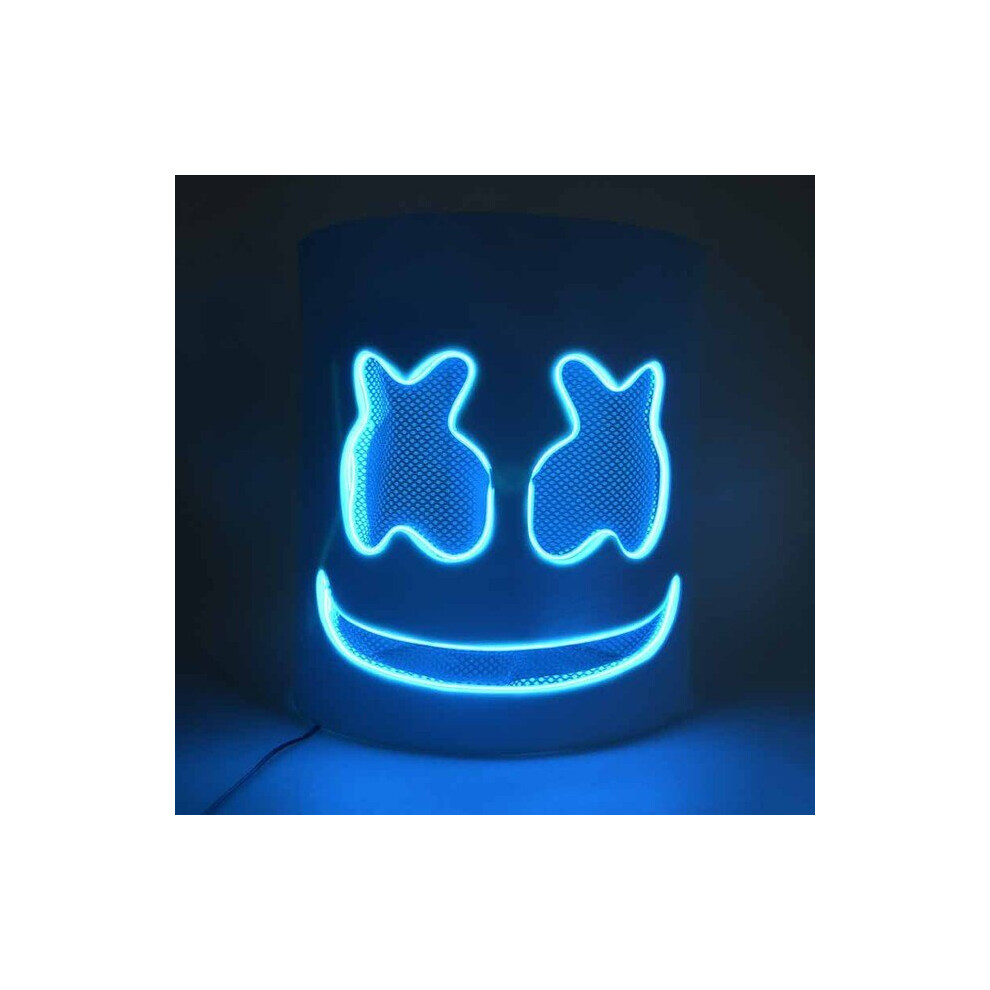 (type 2) DJ Luminous Head Mask Lifelike Marshmello Mask Breathable Helmet Mask