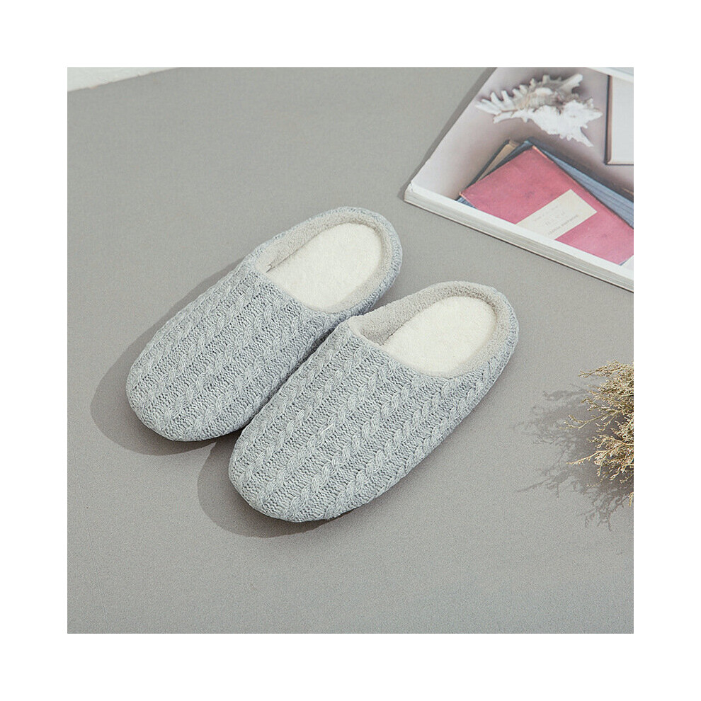 Mens Striped Comfortable Slippers Warm Cotton Lining Slide Slippers For Indoor Outdoor Bedroom Autumn & Winter-image-OPC-PC8GTYP-NEW