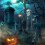 Living And Home Halloween Hanging Skull with Glowing Eyes 2