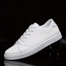 Mens Lace up Sneakers PU Leather Skate Shoes With Good Grip Breathable And Easy To Clean