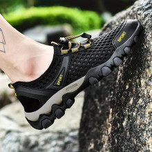Mens Mesh Breathable Water Shoes Non Slip Quick drying Lace Up Shoes For Swimming Boating Fishing Surfing