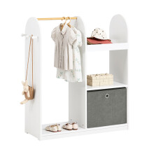 SoBuy KMB40-W, Children Kids Wardrobe with Clothes Rail, Storage