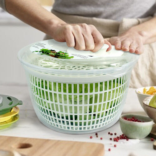 Salad Bowl Spinner Veggie Lettuce Leaf Dryer Water Herb Draining Drying Drainer 1