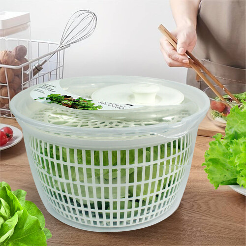 Salad Bowl Spinner Veggie Lettuce Leaf Dryer Water Herb Draining Drying Drainer 2