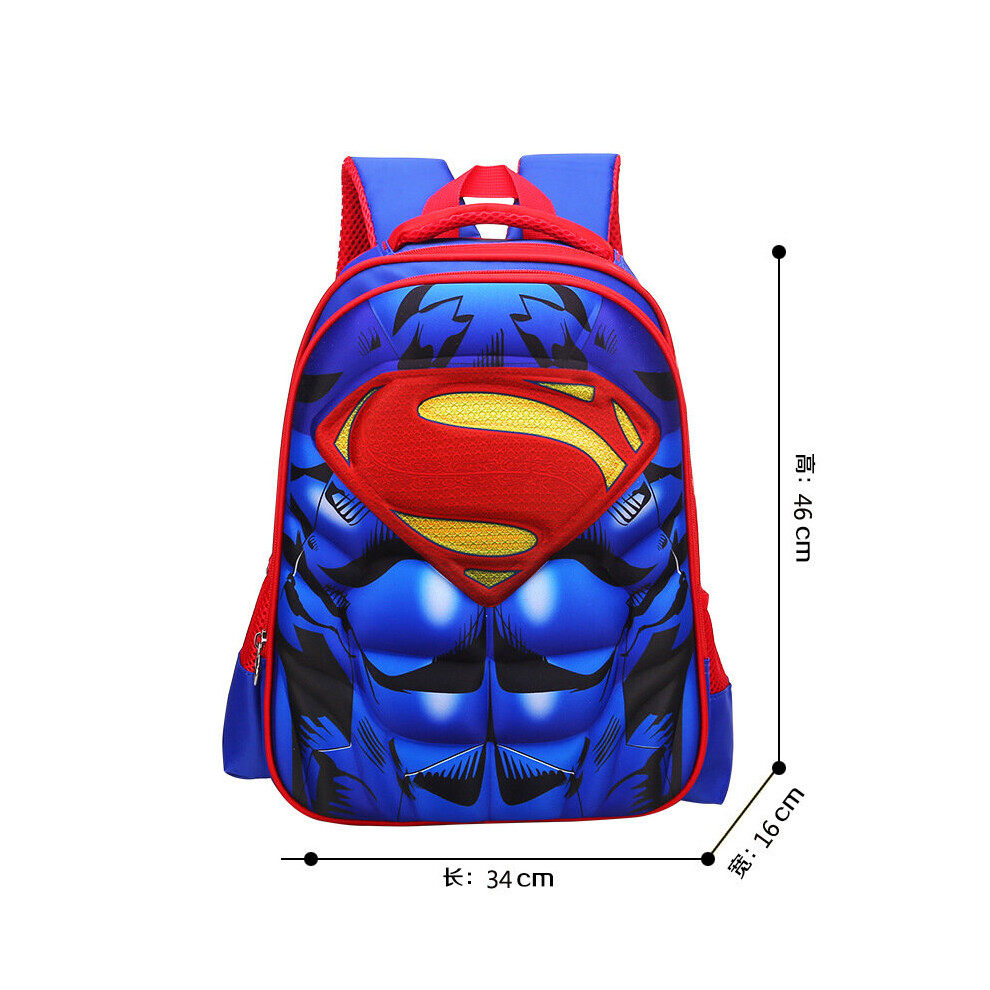 (Superman-L) 3d Captain Batman America Childrens School Bag Backpack For Kids Boys