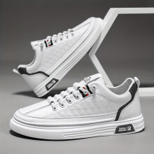 Mens Lace up Sneakers Casual Walking Shoes With PU Leather Upper Comfortable And Breathable