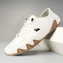 Mens Superfine Fiber Leather Lace up Sneakers Casual Walking Shoes Comfortable And Breathable