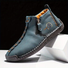 Mens Casual High Top Chukka Boots Outdoor Anti skid Zipper Boots