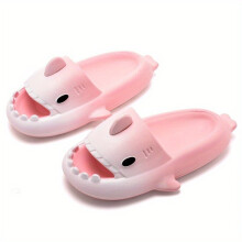 Unisex Cartoon Shark Non Slip Slides Comfortable Quick Drying Slides For Indoor Outdoor Bathroom Beach Summer