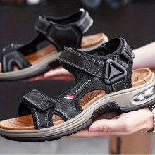 Mens Open Toe Sandals Durable Non Slip Outdoor Hiking Trekking Sandals Comfy Beach Shoes Spring And Summer