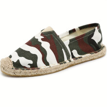 Mens Espadrilles Shoes Casual Camouflage Print Slip on Loafer Shoes Comfortable Walking Shoes