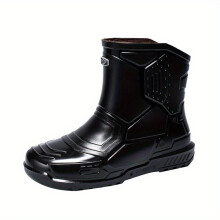 Mens Mid Top Rain Boots Wear resistant Waterproof Non slip Galoshes For Outdoor Walking Fishing