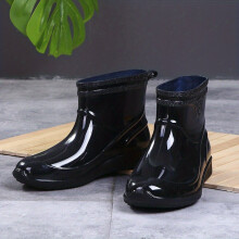 Mens Mid Top Rain Boots Wear resistant Waterproof Non slip Galoshes For Outdoor Walking Fishing