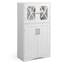 Bathroom Storage Cabinet w/Doors &Adjustable Shelves Living RoomOffice