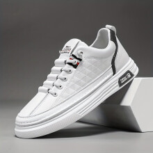Mens Lace up Sneakers With Easy To Clean PU Leather Upper Skate Shoes With Good Traction Breathable