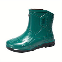 Mens Mid Top Rain Boots Wear resistant Waterproof Non slip Galoshes For Outdoor Walking Fishing